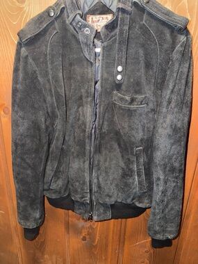 Alvin Josef Black Suede Bomber Jacket
